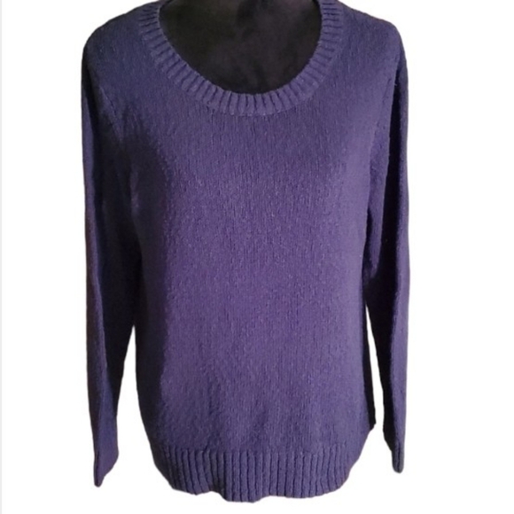 Old Navy Sweater Womens size XL color Navy Blue top Ribbed Neckline Textured - Picture 1 of 7